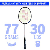 Yonex NANORAY LIGHT 18i Graphite Strung Badminton Racquet, Colour - Black, Grip Size - 4 Inches, For Professional